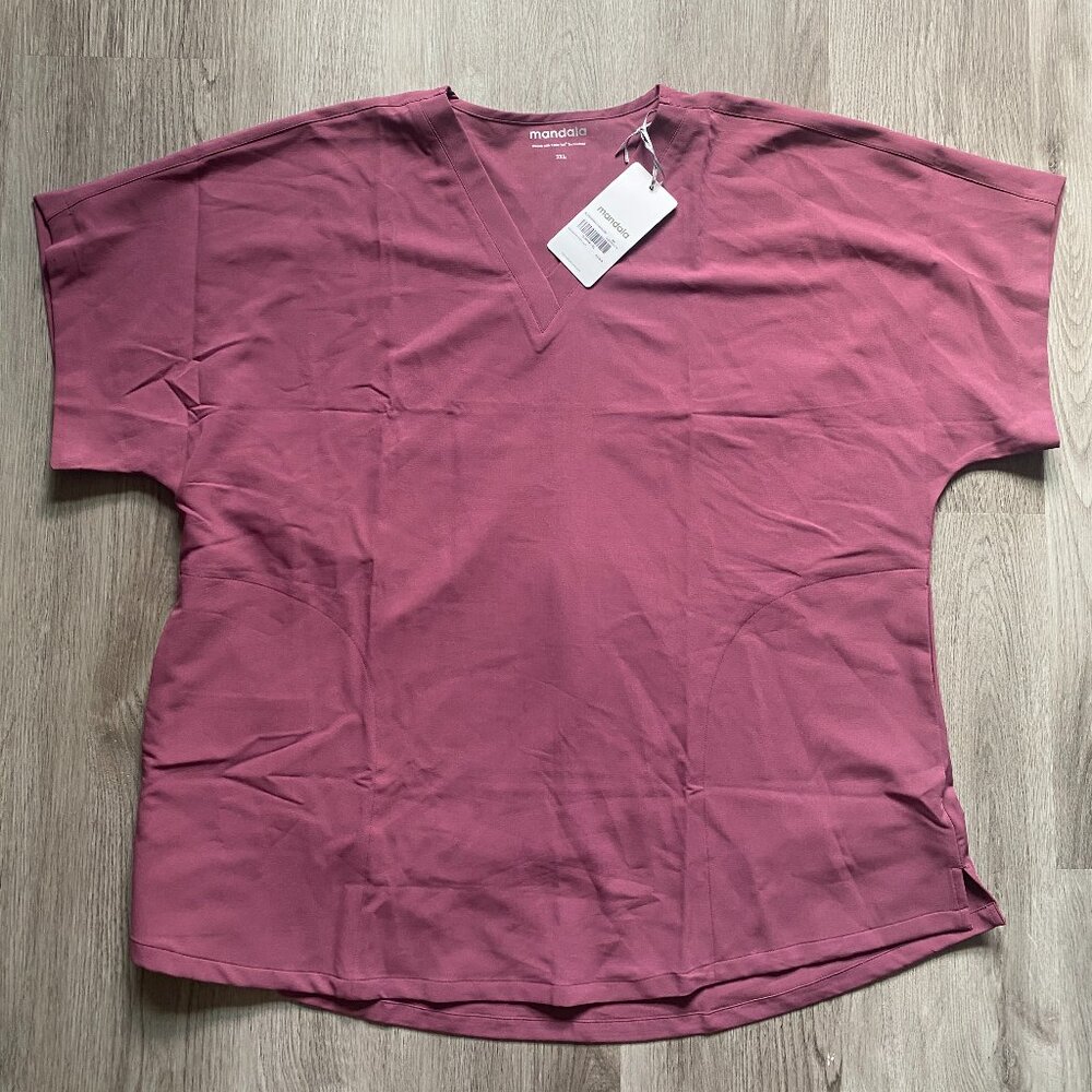 Brand new mandala oversized V neck top Deep Mauve